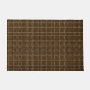 Brown Glen Check Houndstooth Plaid Pattern Doormat