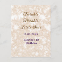 Brown glitter twinkle twinkle little star birthday