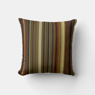 Brown Gold and Green Stripes Cushion