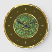 Brown Gold And Marble Look Elegant Wall Clock