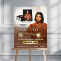 Brown & Gold Book Release Meet The Author Sign