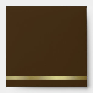 Brown & Gold Butterfly Square Invitation Envelope