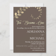 Brown Gold Christian Religious Wedding Invitation