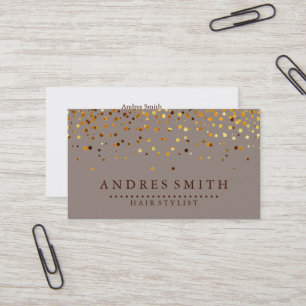 Brown Gold Glitter Hair Stylist Business Card