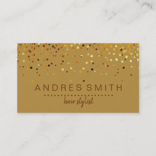 Brown Gold Glitter Hair Stylist Business Card