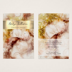 Brown gold glitter watercolor jewellery display ca