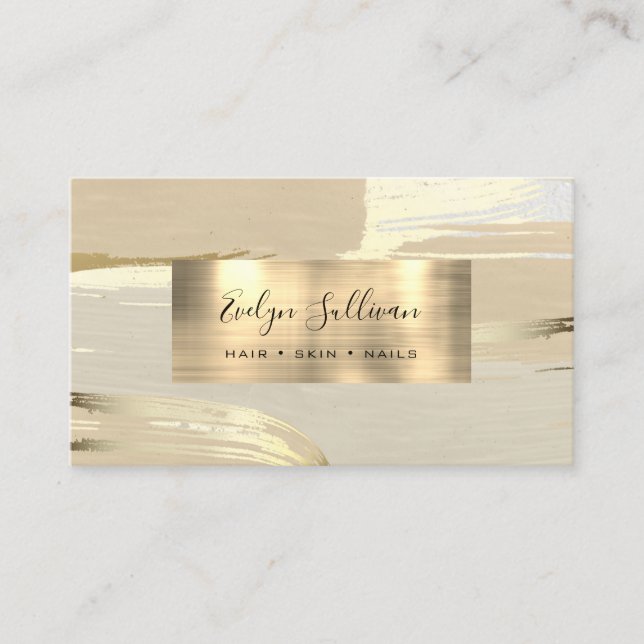 Brown Gold Painted Background Business Card (Front)