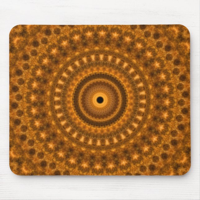 Brown & gold spirles fractal design mouse pad (Front)