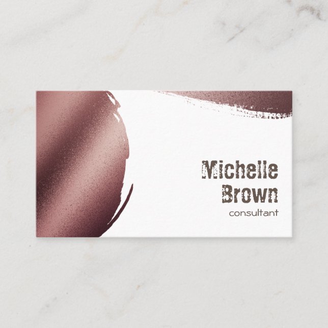 Brown gold stains abstract rustic consultant  business card (Front)