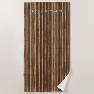 Brown Gold Stripes   Beach Towel