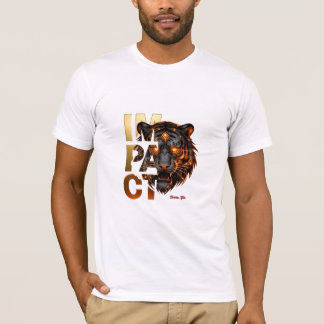 Brown Gold Tiger 'IMPACT' - Bold Gold Aesthetic T-Shirt