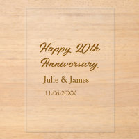 Brown golden happy 20th anniversary name datsimple