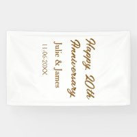 Brown golden happy 20th anniversary name datsimple