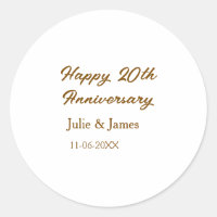 Brown golden happy 20th anniversary name datsimple