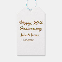 Brown golden happy 20th anniversary name datsimple