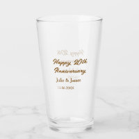 Brown golden happy 20th anniversary name datsimple