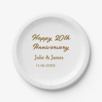 Brown golden happy 20th anniversary name datsimple