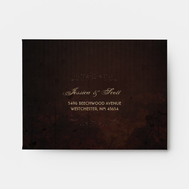 Brown Gothic Halloween Matching RSVP RETURN Envelopes (Front)