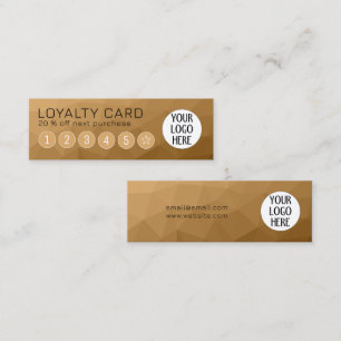 Brown Gradient Geometric Mesh Pattern Custom Logo Loyalty Card