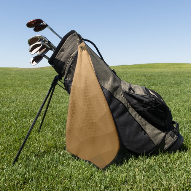 Brown gradient geometric mesh pattern golf towel (Green)