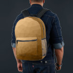 Brown Gradient Geometric Mesh Pattern Printed Backpack<br><div class="desc">Brown Gradient Geometric Mesh Pattern Printed Backpack. Cool fashion accessory bag for everyone. Brown Triangle geometric mesh with light to dark ombre gradient design.</div>