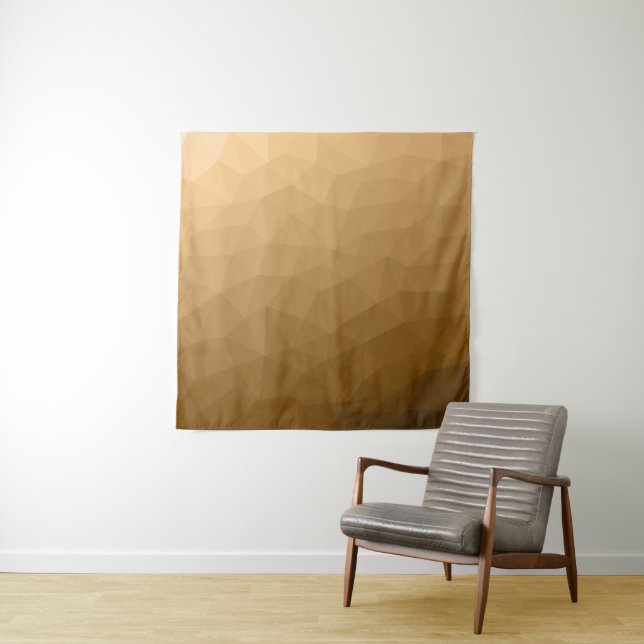 Brown gradient geometric mesh pattern tapestry (In Situ)