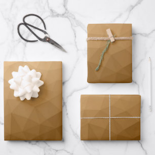 Brown gradient geometric mesh pattern Triangle Wrapping Paper Sheet