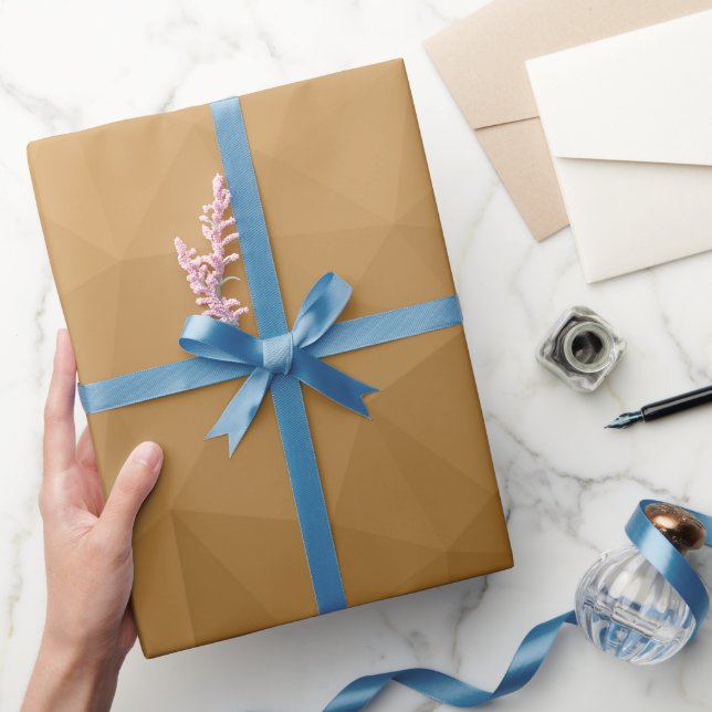 Brown gradient geometric mesh pattern wrapping paper (Gifting)