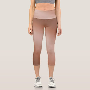 Brown Gradient Ombre Capri Leggings