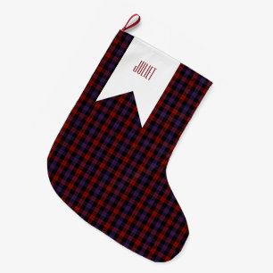 Brown Grady Tartan Plaid Pattern Large Christmas Stocking