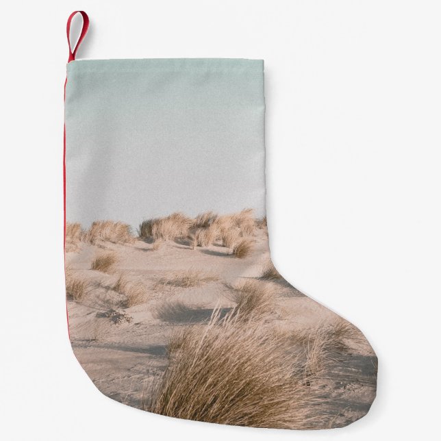 BROWN GRASS FIELD SMALL CHRISTMAS STOCKING (Front)