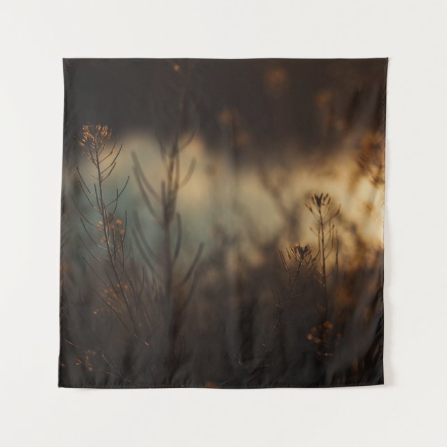 BROWN GRASS IN CLOSE UP PHOTOGRAPHY TAPESTRY (Front)