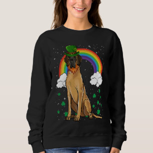 Brown Great Dane St Patricks Day Leprechaun Sweatshirt