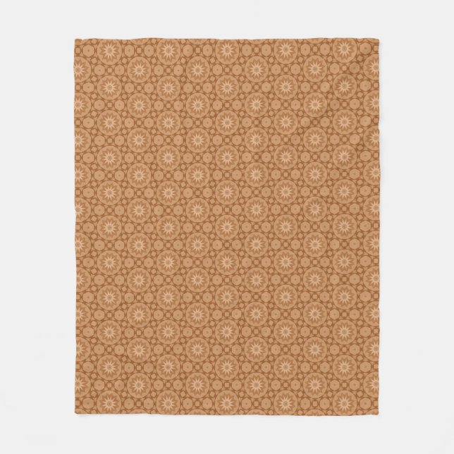 Brown Greek flower design Fleece Blanket (Front)