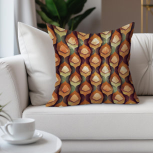 Brown Green Abstract Earth Tones Cushion
