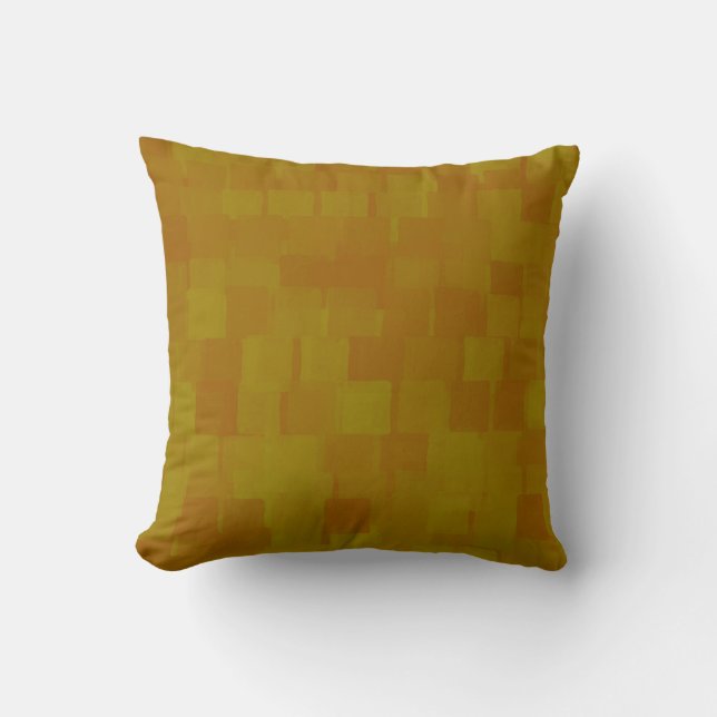 Brown Green Abstract Pattern Cushion (Front)
