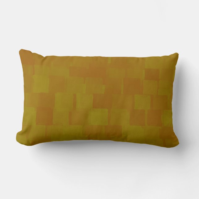 Brown Green Abstract Pattern Lumbar Cushion (Front)