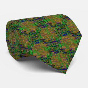 Brown, green and blue spirals. tie