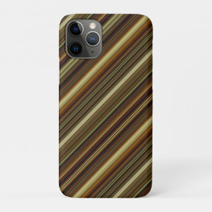 Brown Green and Gold Stripes Case-Mate iPhone Case