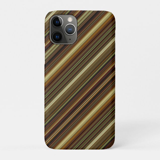 Brown Green and Gold Stripes Case-Mate iPhone Case (Back)