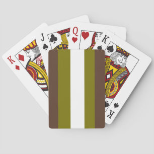 Brown, green and white stripes playing cards