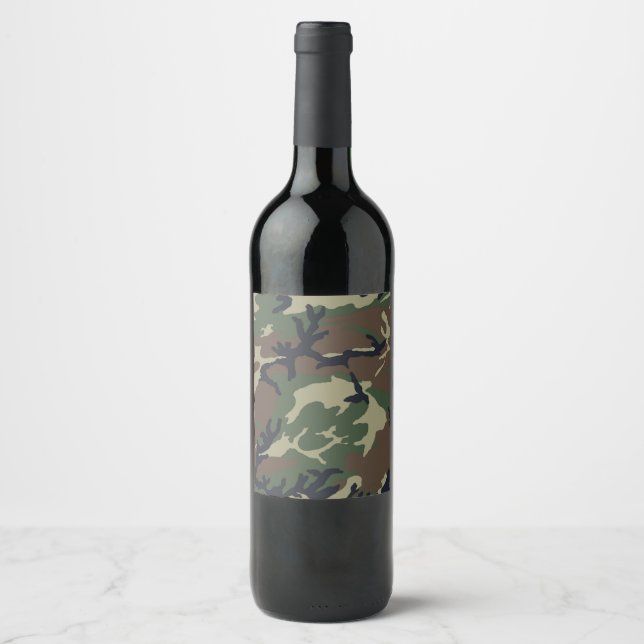 Brown green camouflage wine label (Front)