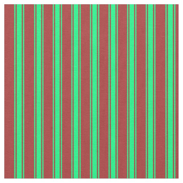 Brown & Green Coloured Pattern of Stripes Fabric (Close Up)