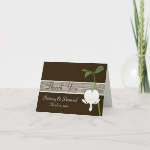Brown Green Ivory Bleeding Heart Thank You Card