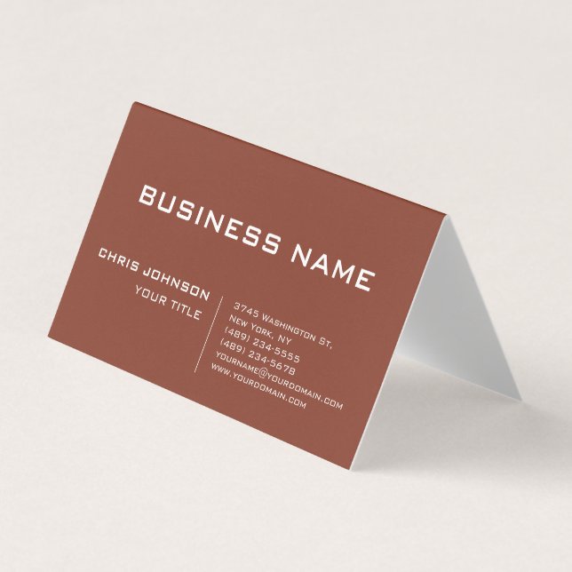Brown Green Modern Contemporary Company Business Card (Front)