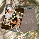 Brown Greenery Vintage Four Photo Collage<br><div class="desc">Welcome to our enchanting Brown Greenery Vintage Four Photo Collage Foil Holiday Card design, where vintage charm meets modern elegance. This design features intricate watercolor greenery and subtly elegant calligraphy with simple typography, capturing the essence of traditional cosiness and rustic cottage core. With a touch of retro flair and a...</div>
