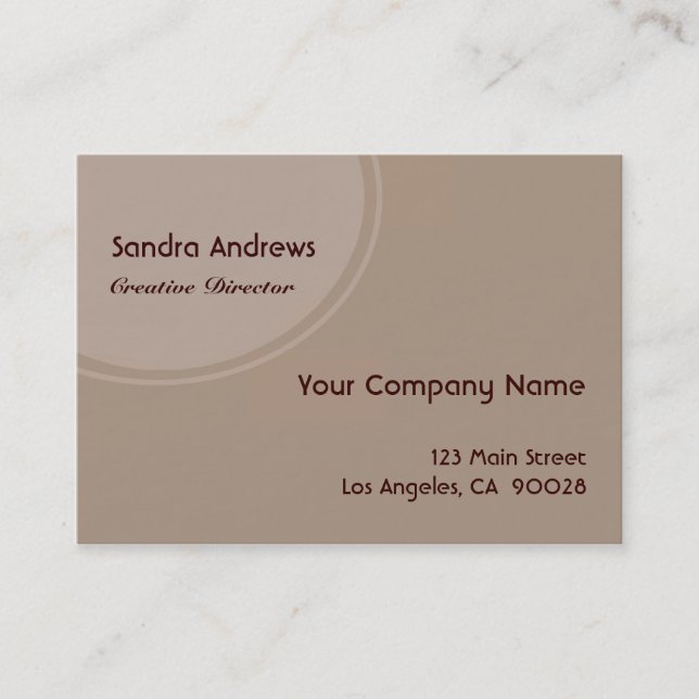 Brown Grey Circle Business Card (Front)