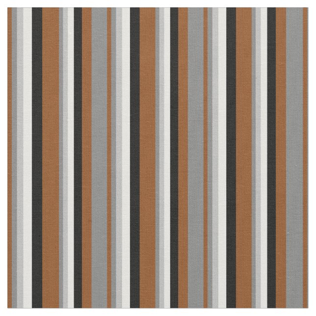 Brown, Grey, Grey, White, and Black Pattern Fabric (Close Up)