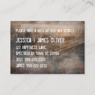 Brown Grey Grunge We've Moved Handout Card