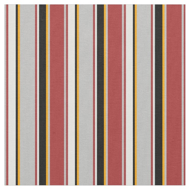 Brown, Grey, Orange, Black, and Light Cyan Lines Fabric (Close Up)